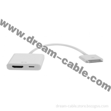 for iPad iPhone Dock to HDMI Adapter Cable with Micro USB Charging